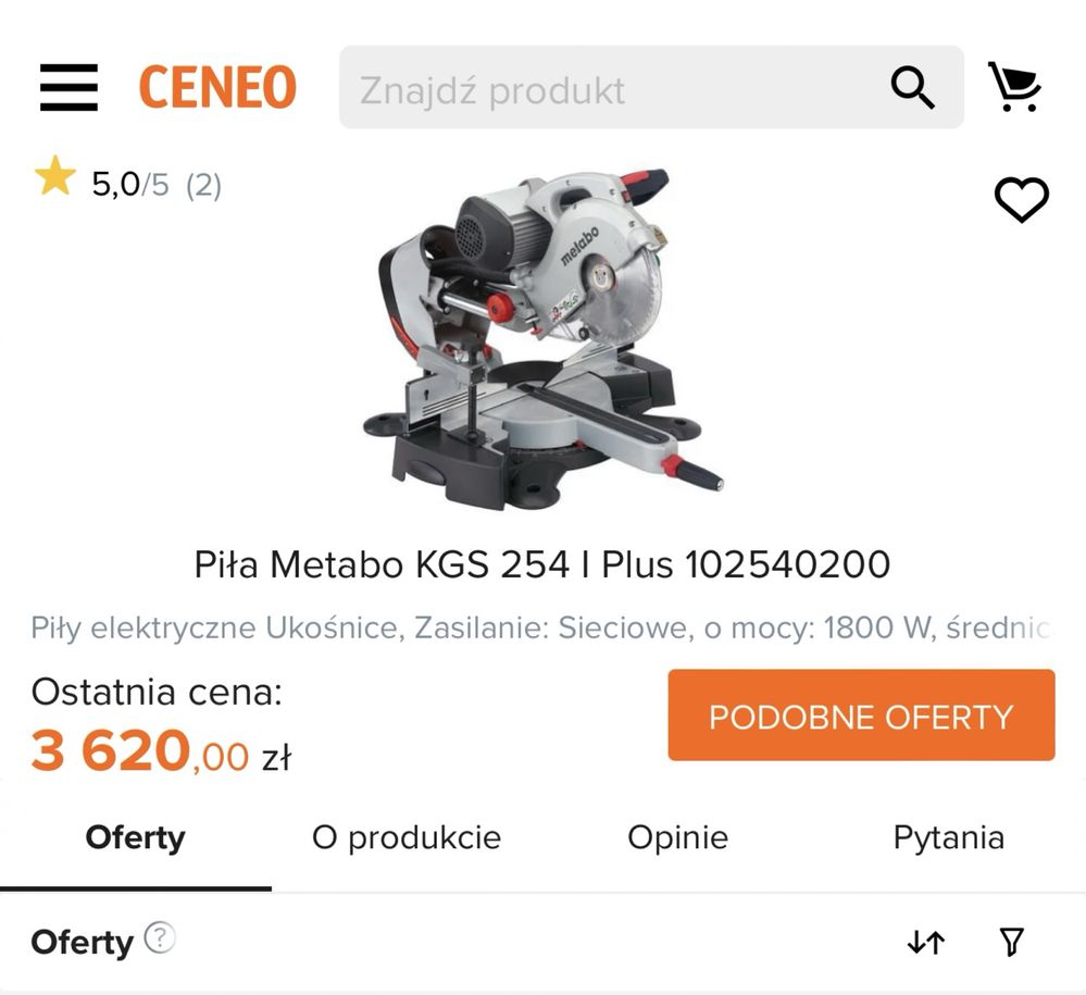 Pila Ukośnica Profesjonalna Metabo KGS 254 I Plus stół KSU 250 mobile