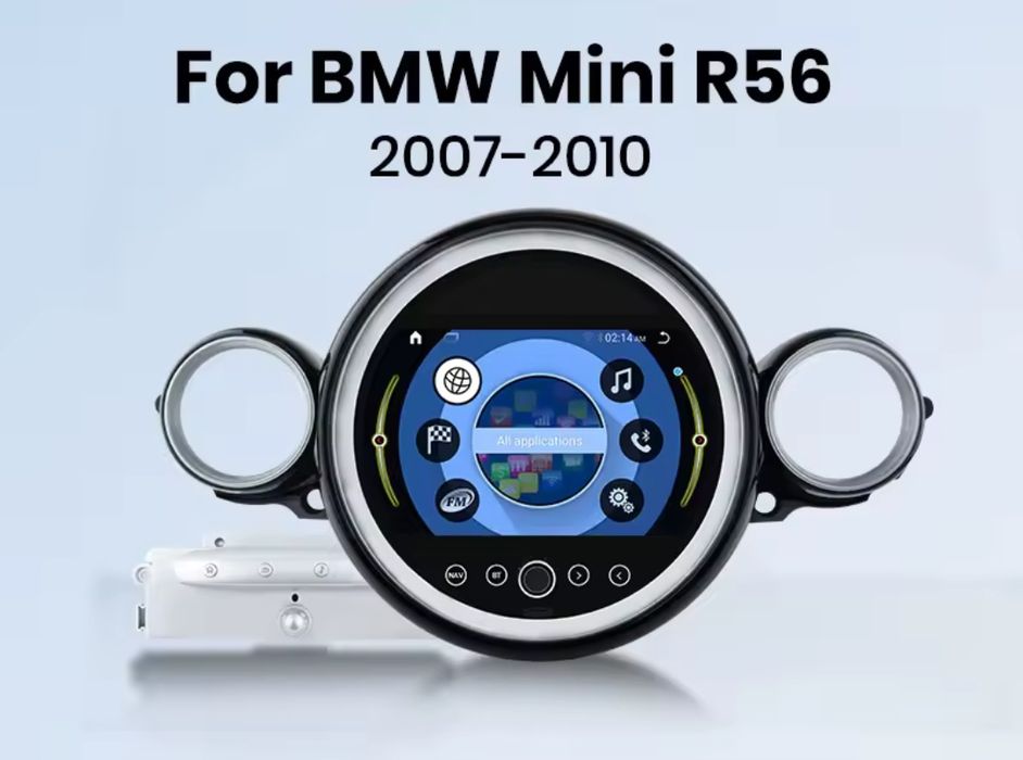 Rádio Android Mini R56 R60 8CORE 4/32GB Carplay 4G GPS controlo voz