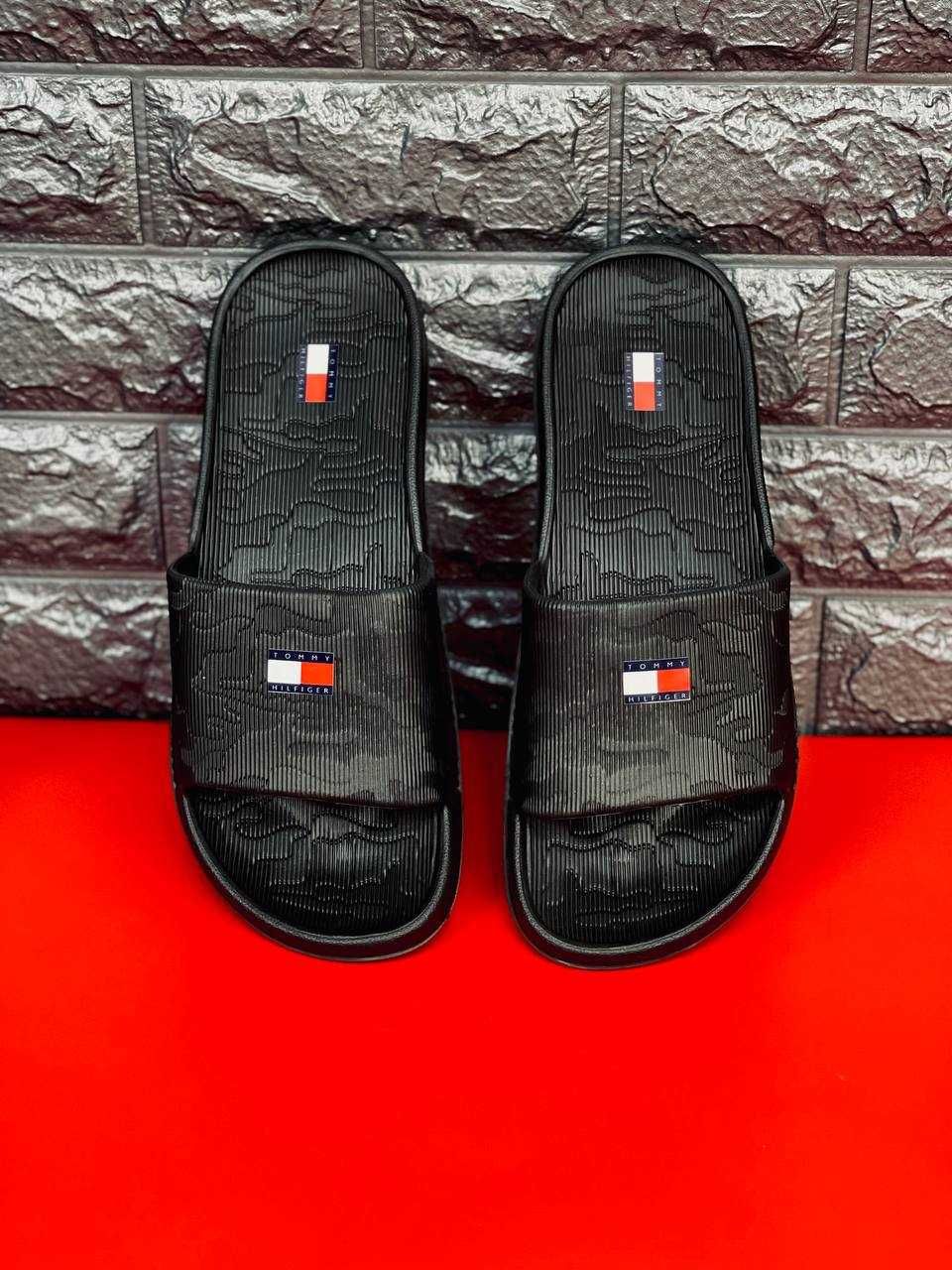 Мужские тапочки Tommy Hilfiger Летний must-have! Black шльопанці New!