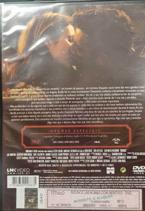 DVD "BOUNCE" Ben Afleck e Gwyneth Paltrow