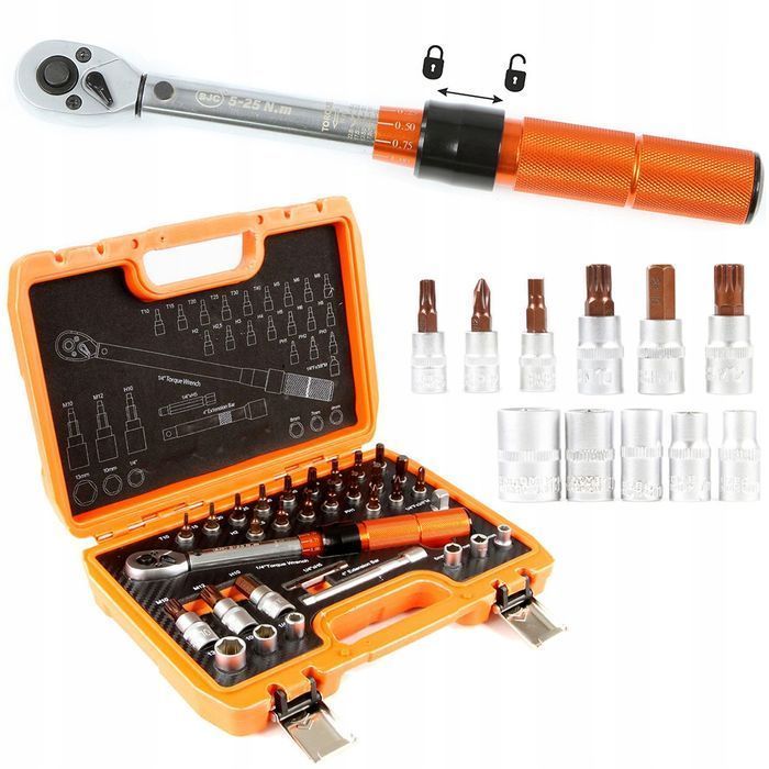 Klucz Dynamometryczny Bjc 1/4" 5-25 Nm / Zestaw