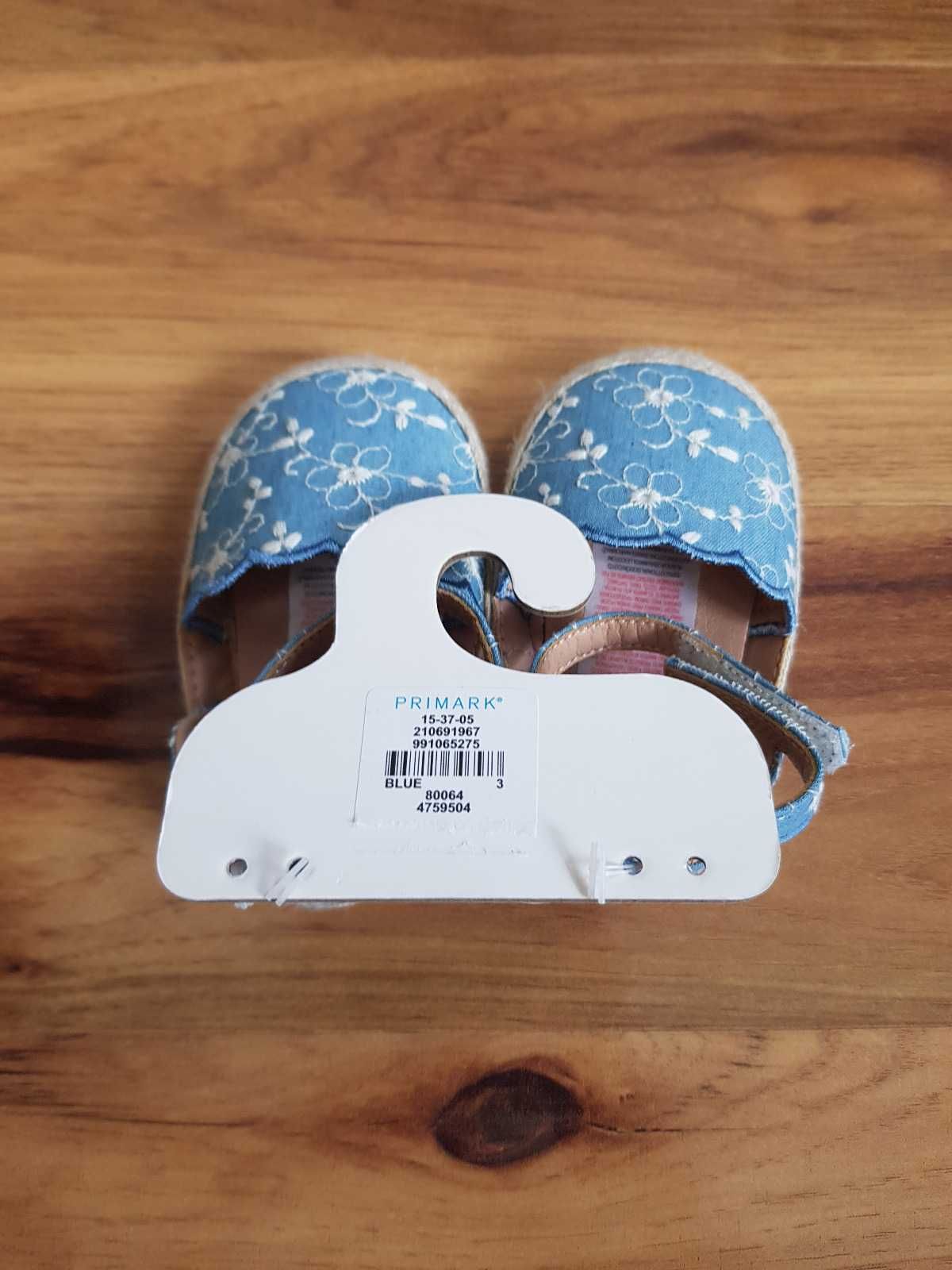 Błękitne sandały dla dziecka 9-12 miesięcy niebieskie sandałki
