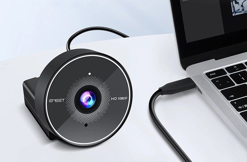 Webcam 1080P Web Camera com cancelamento de ruído no microfone PC/Mac