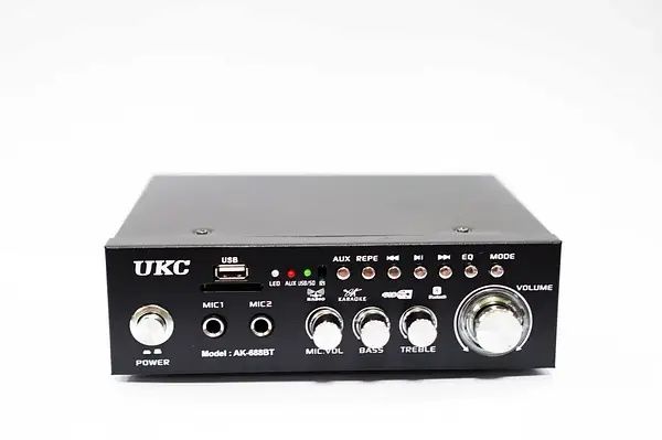 Підсилювач звуку UKC AK-688BT двоканальний з FM-радіо та US 30W, 9489