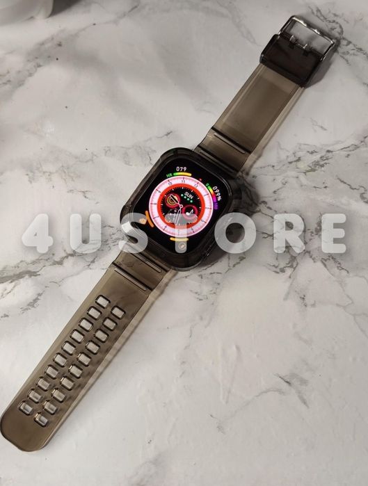 Ремешок бампер на Apple Watch Ultra 49 прозрачный ремінець прозорий