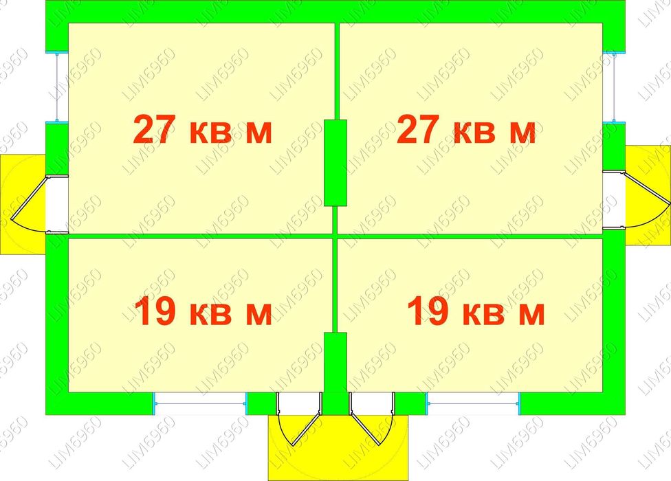 Фасад 90=45+45 м2 торгівлю сервіс 4 вхідні групи Глушка Шевченківський