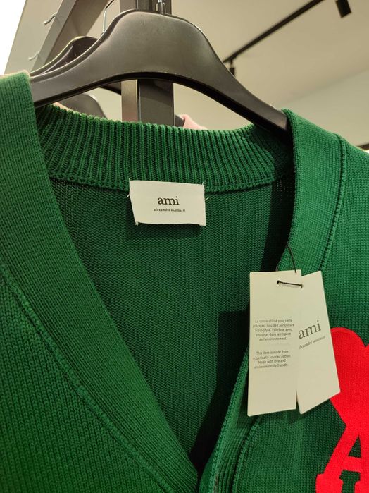 Кардиган AMI Paris Ami de Coeur Cardigan Green