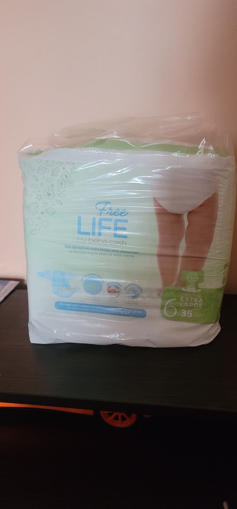 Памперси Free life 6 18+ кг