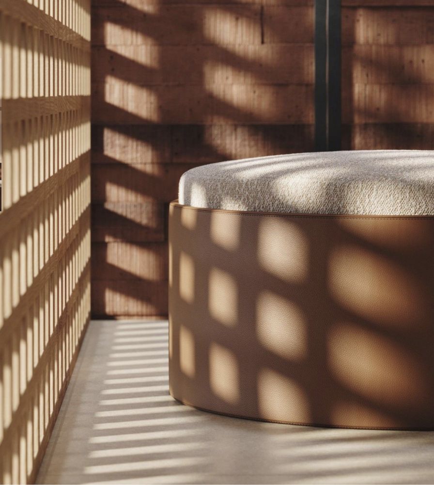 Pouf / puff Las Kasas, diametro 120cm, pele