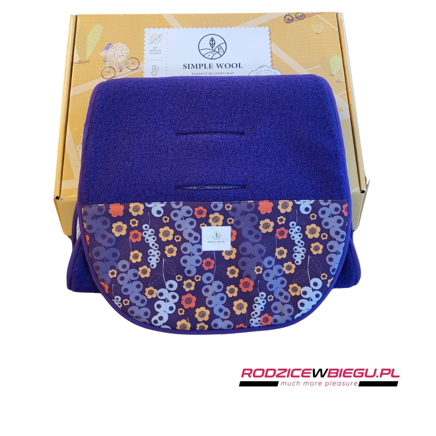 wkladka do wózka spacerowego wełna merino Simple Wool Jagodowa