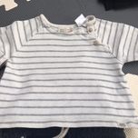 Zara 68 bluzka szara paski bluza t shirt guziczki