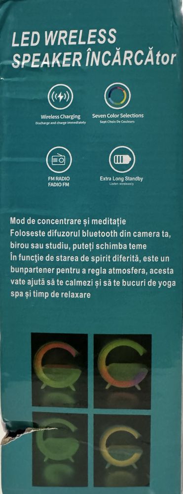 Lampka nocna glosnik indukcja LED