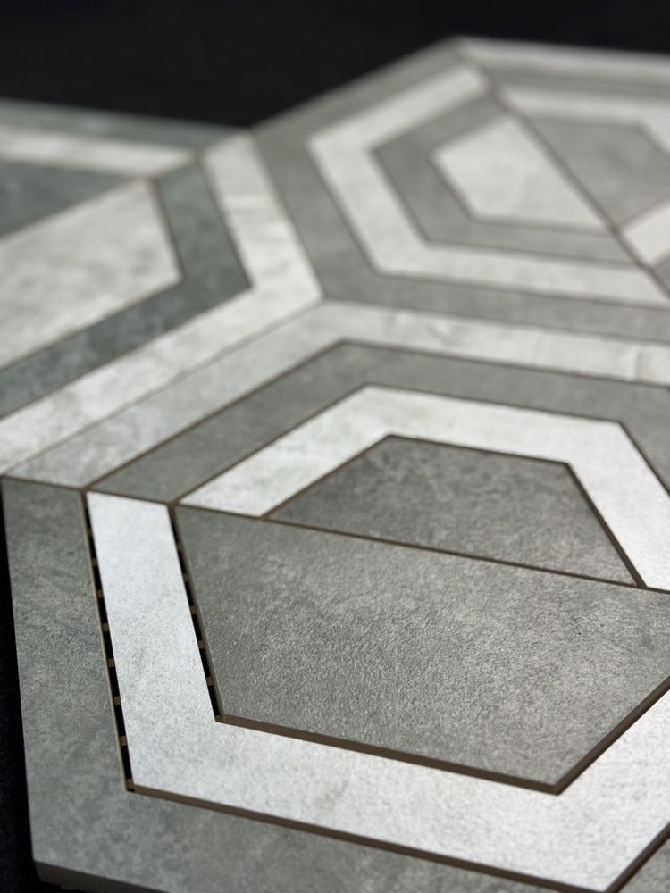 Płytki GRES heksagony 26 x 29,8 Hexagon Scratch Grys mat Paradyz
