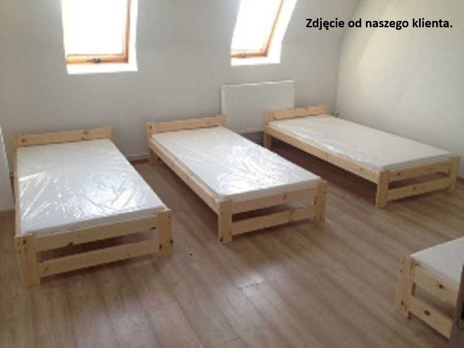 Łóżko + Materac 80x200 90x200 Hotelowe na Kwatery Pracownicze