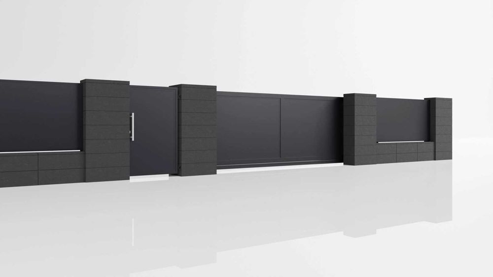 Furtka 100x133 MODUŁ PEŁNY Antracyt System Ogrodzeniowy Styrodur XPS