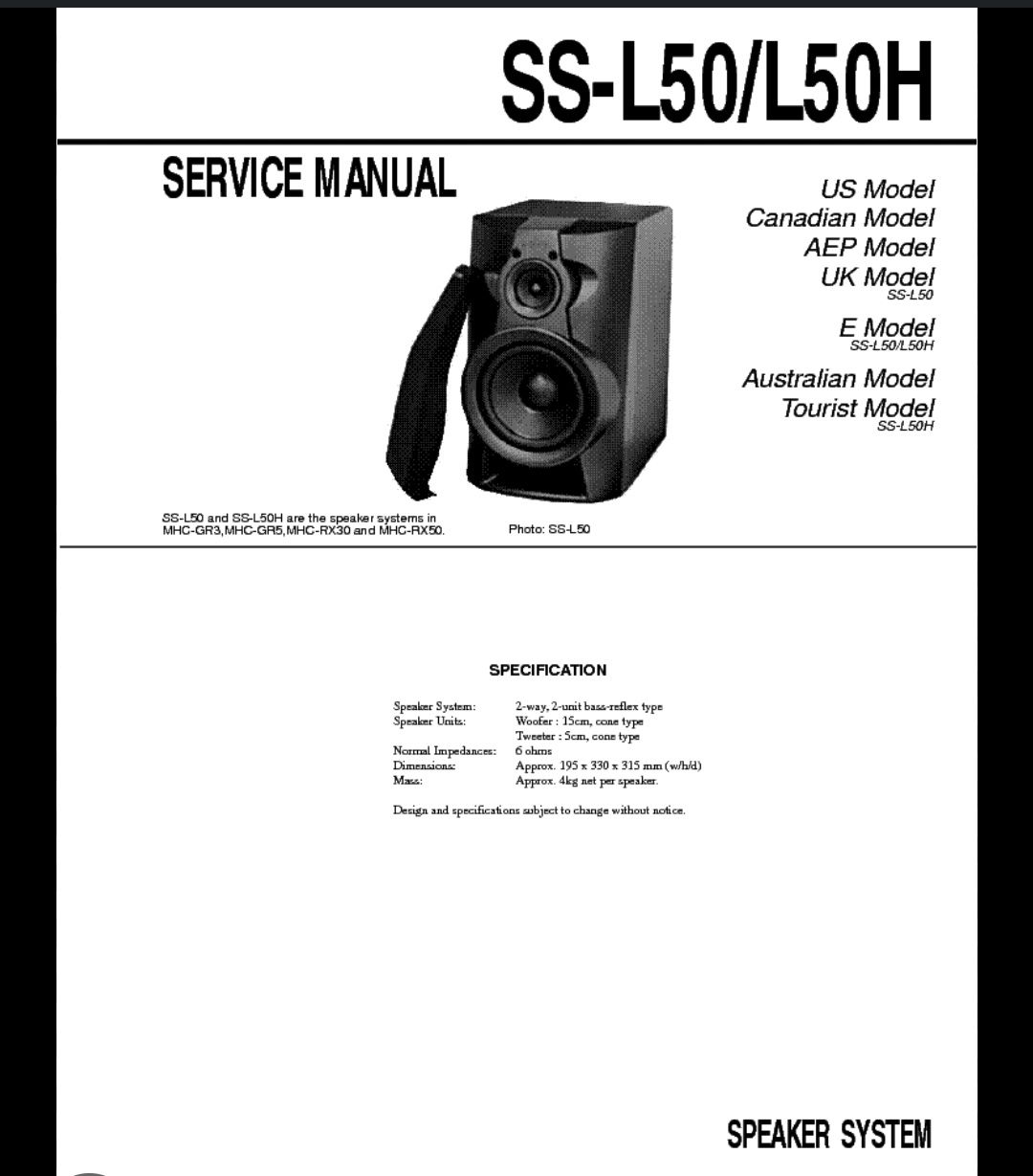 Głośniki Sony SS-L50H