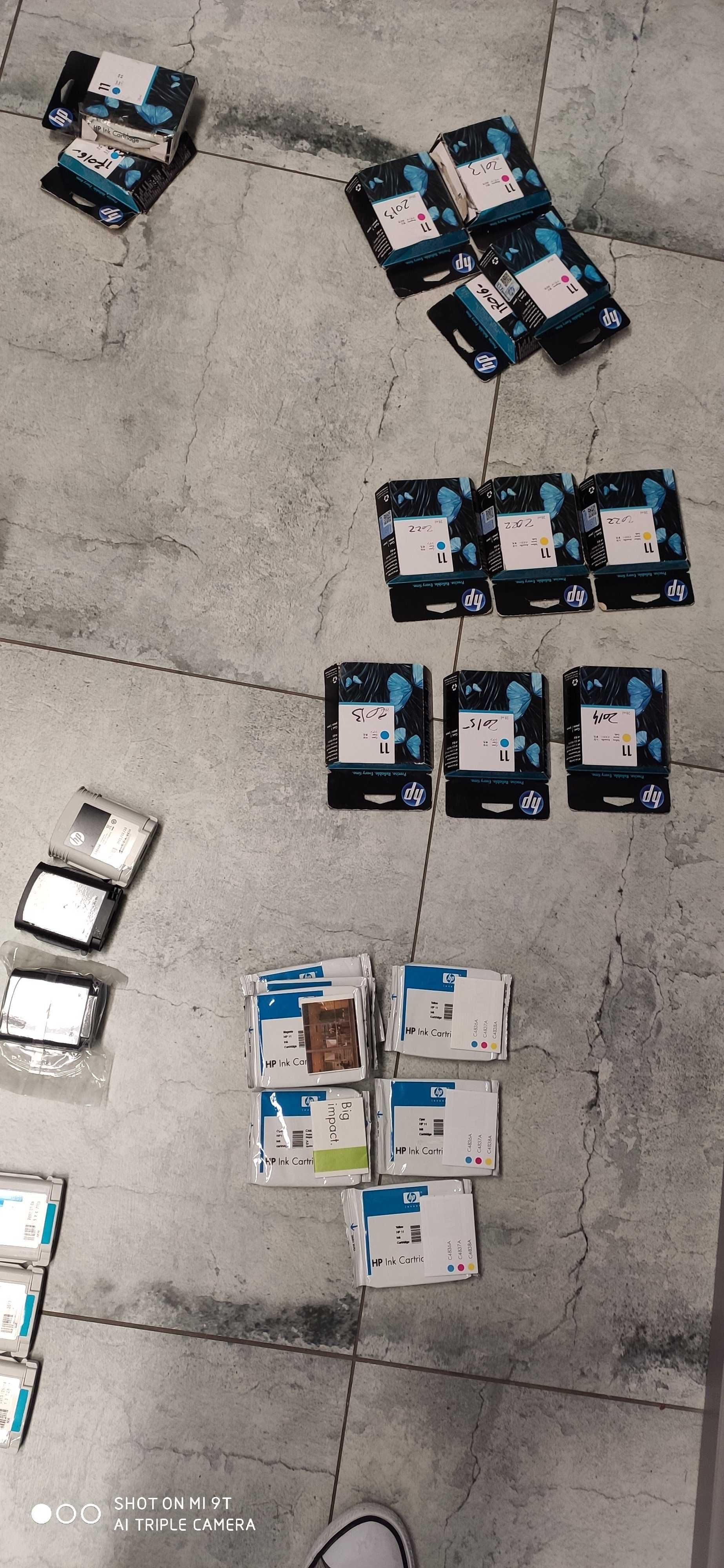 3 tusze HP11 CYAN (C4836A) 2 x tusze HP11 yellow (C4838A)  rok 2022