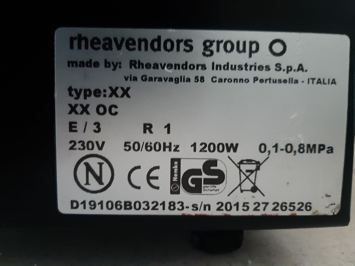 Rheavendors XX OC Кофемашина Автоматическая