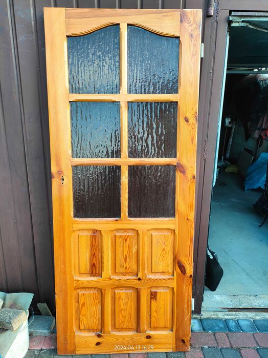 Drzwi drewniane 80 Prawe okienko