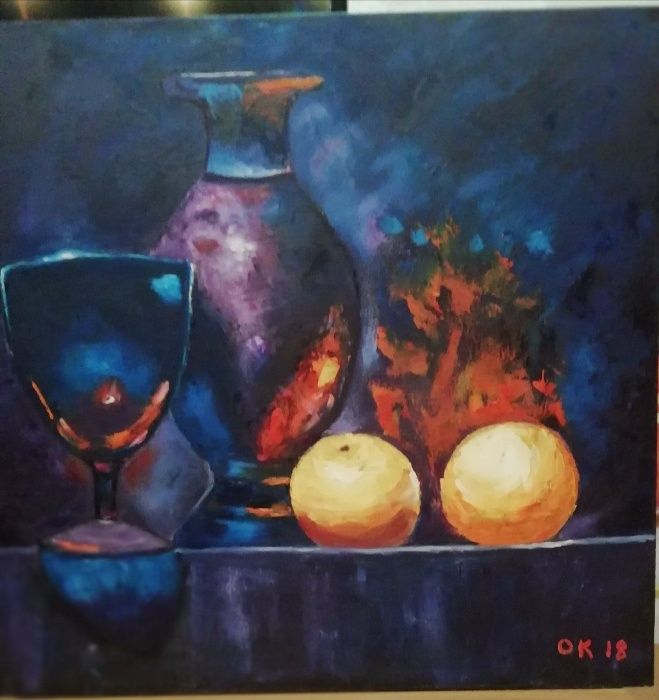 Картина 2Натюрморт с апельсинами2, масло, холст, размер 50х70 см