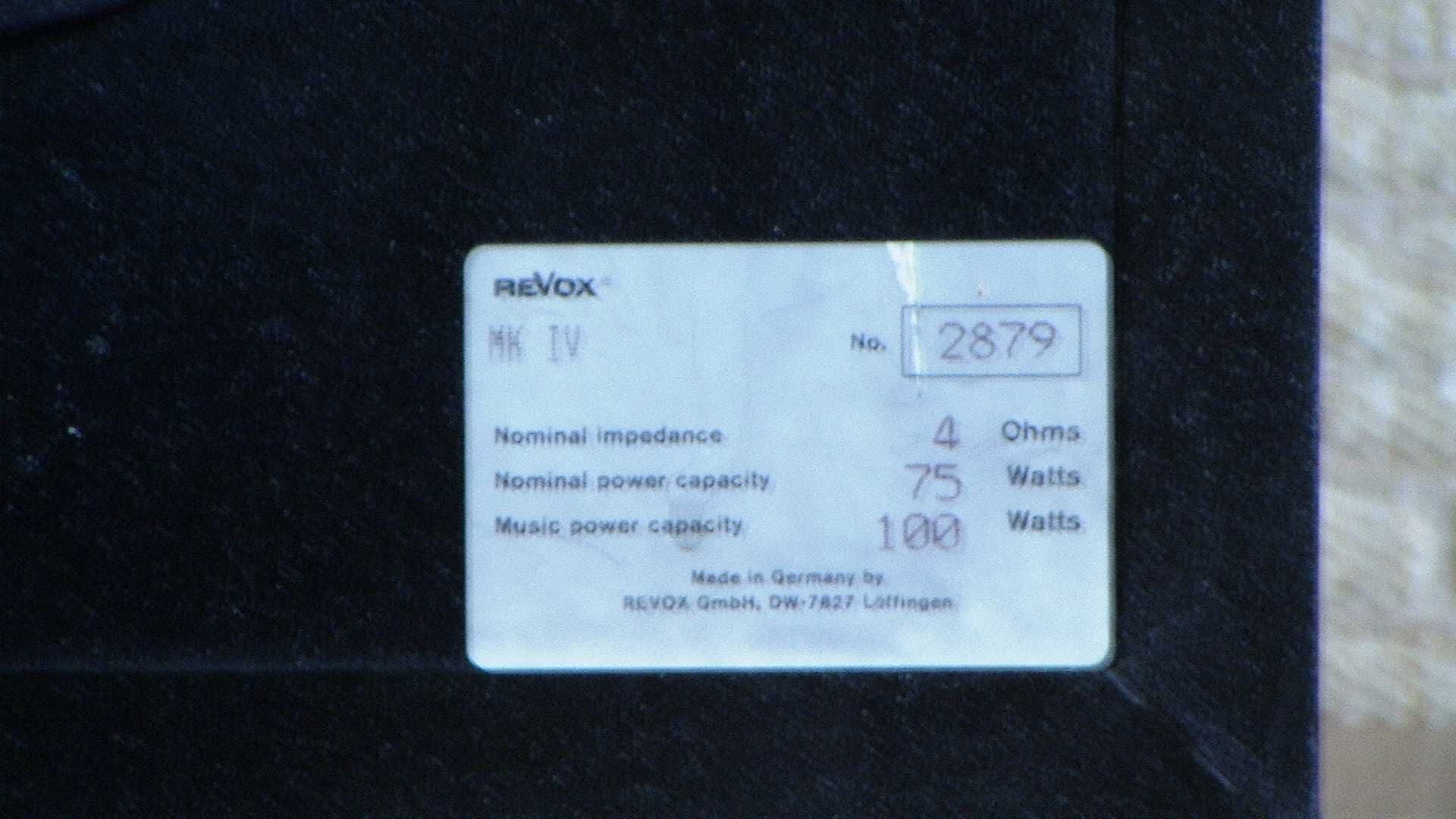 ReVox MK IV Акустические системы Made In Germany
