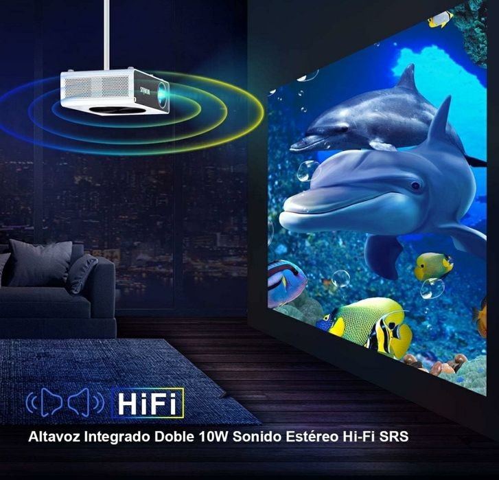 Projector led 9000 lumens + WiFi incorporado / NATIVA 1080P (NOVOS)