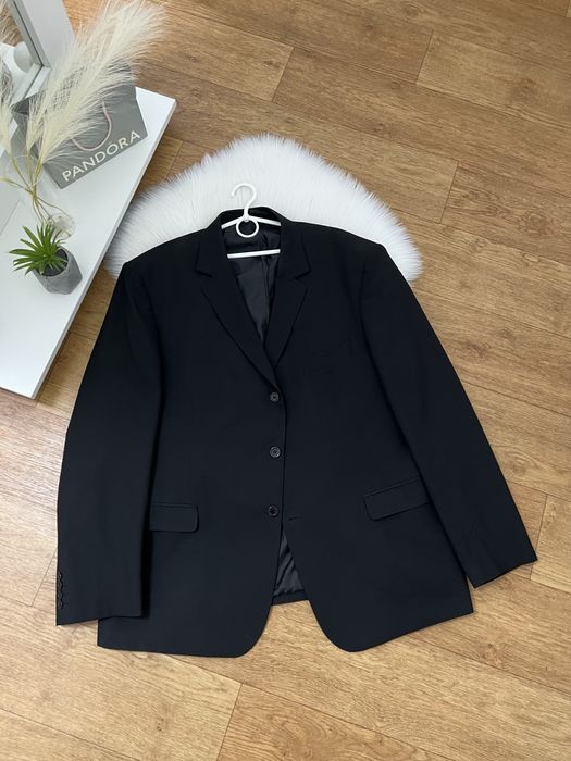 Чорний оверсайз піджак блайзер пиджак жакет на підкладці батал 52 54