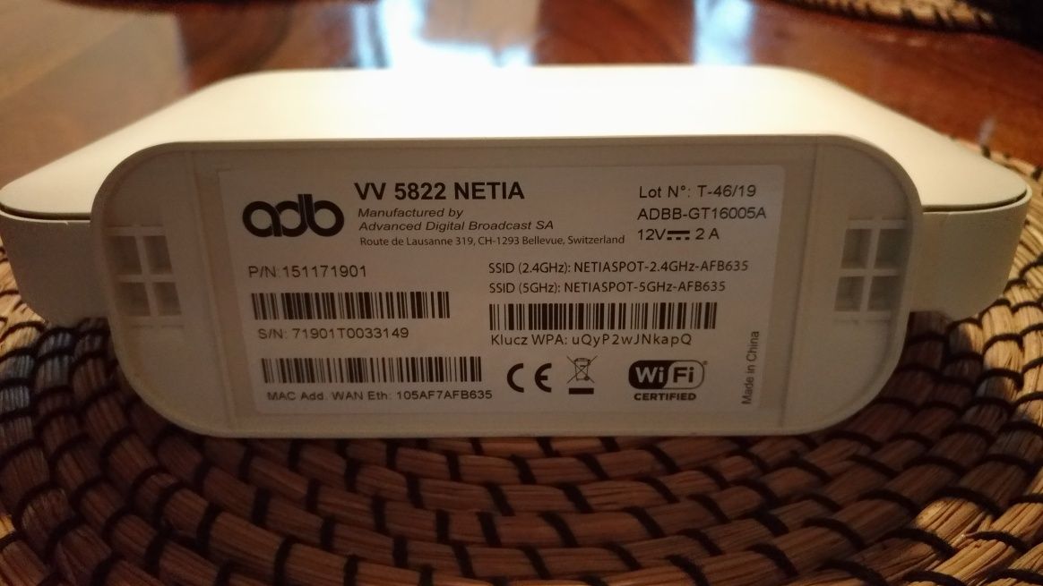 Nowy Router Netia ADB VV 5822