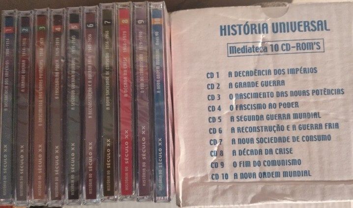 História Universal - 10 cd-rom's novos na película e caixa original