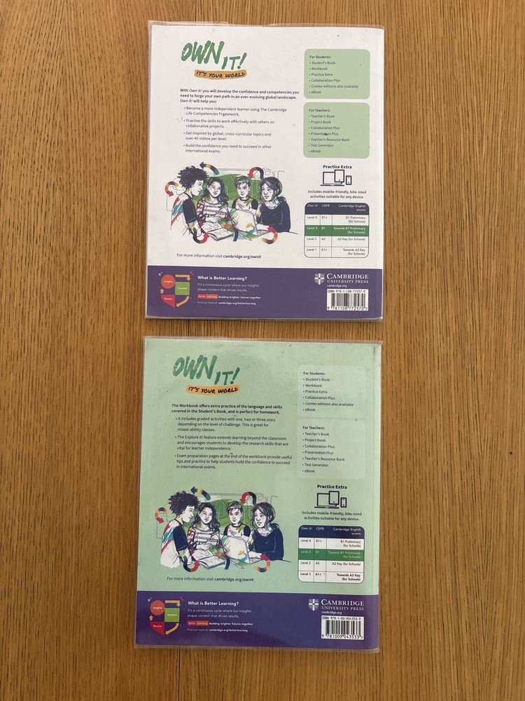 Livros Own it 3 cambridge , studen’s book e workbook
