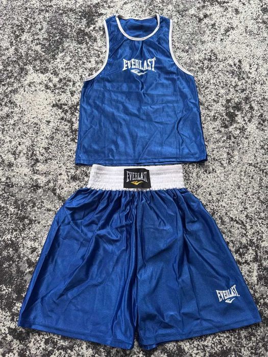 Боксерська форма Everlast (майка + шорти) синя.