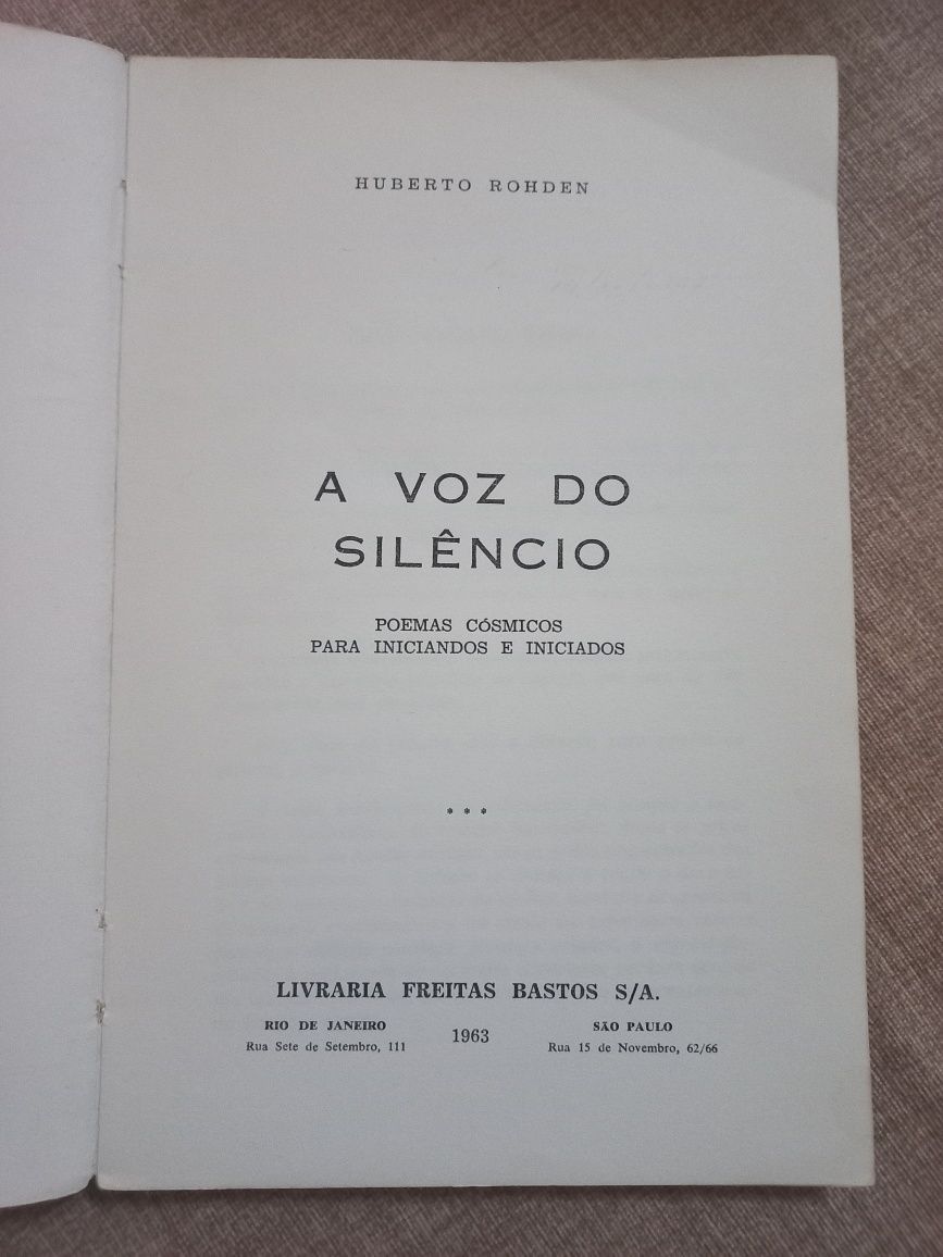A Voz do Silêncio de Huberto Roden