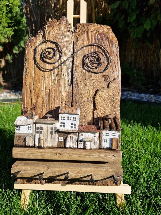 Wieszak na klucze rękodzieło stare drewno