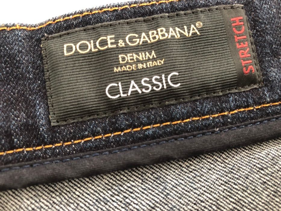 Granatowe niebieskie męskie spodnie jeansy jak nowe Dolce & Gabbana 48