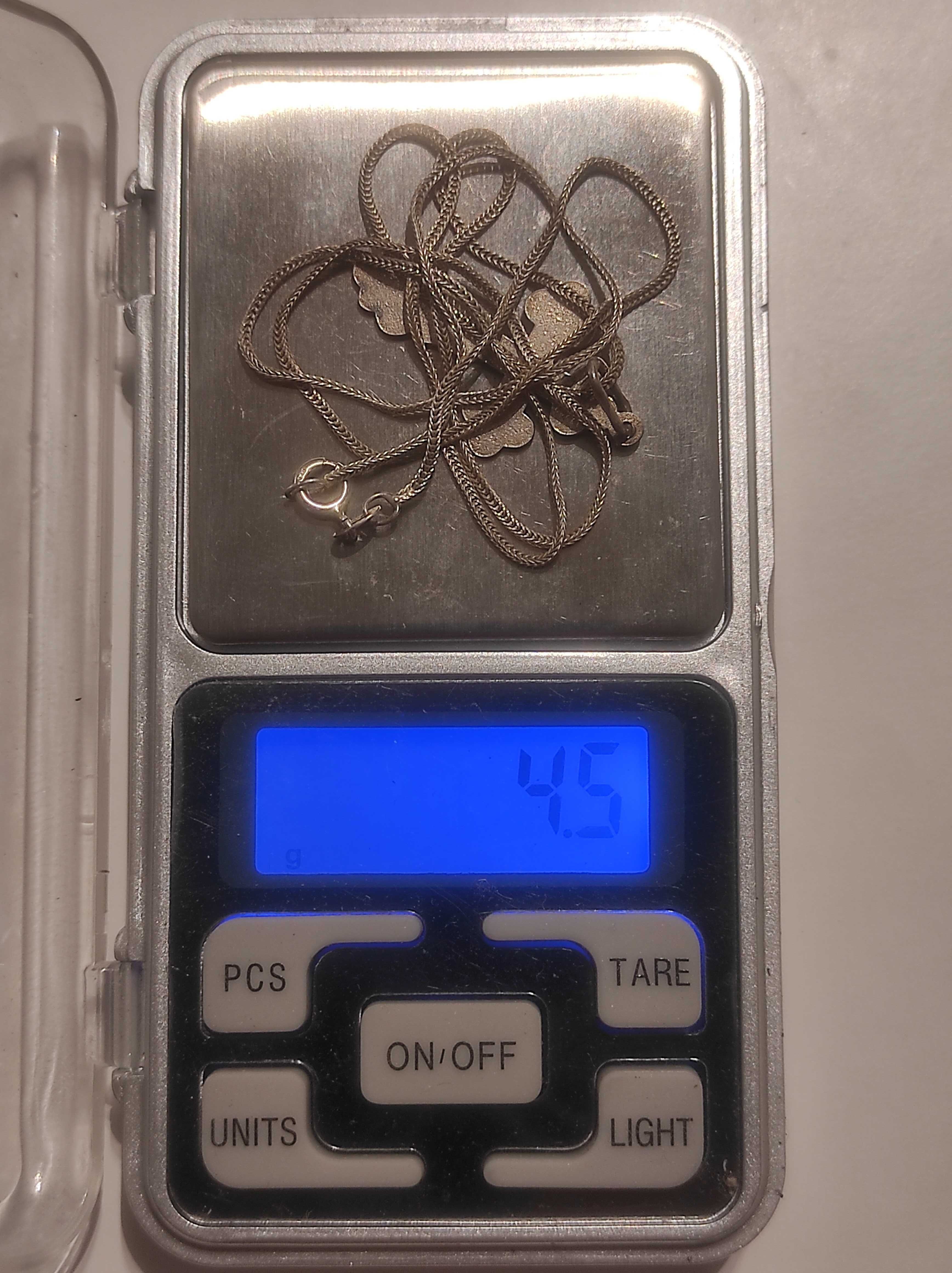 Srebrny łańcuszek z krzyżykiem, próba 925,