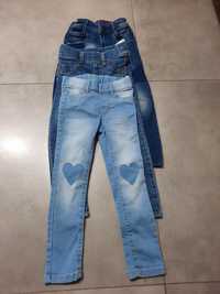 Jeansy dżinsy dla dziewczynki legginsy rozmiar 104 3 pary