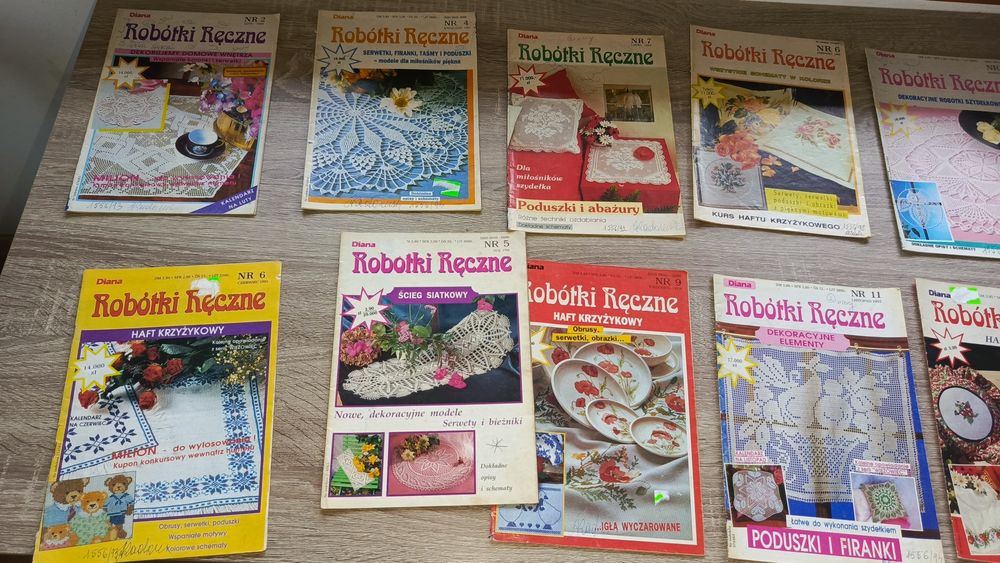 Duży zestaw dziewiarski vintage gazetki lata 60' - 90' dla kolekcjoner