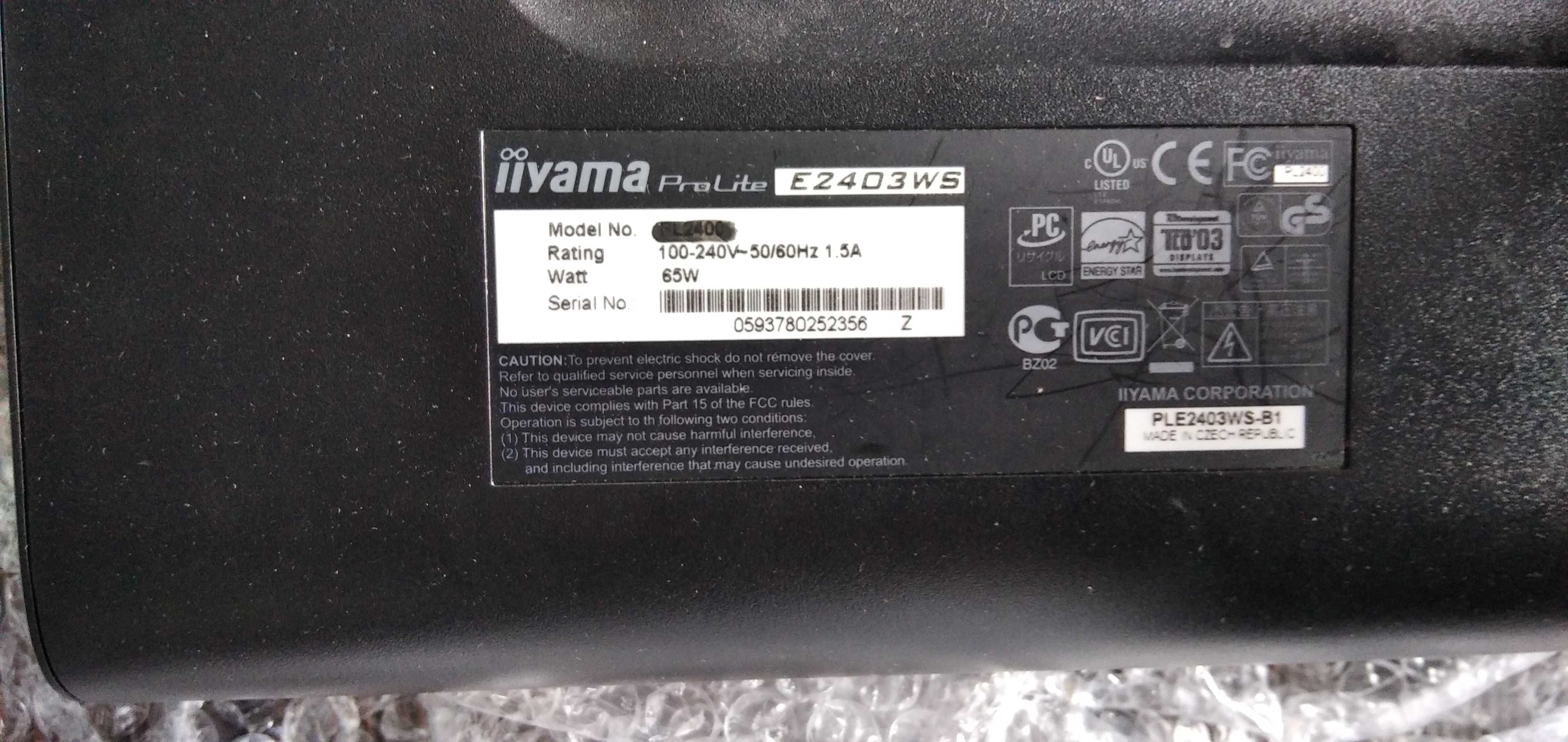 Monitor iiYama ProLite E2403WS używany Poznań