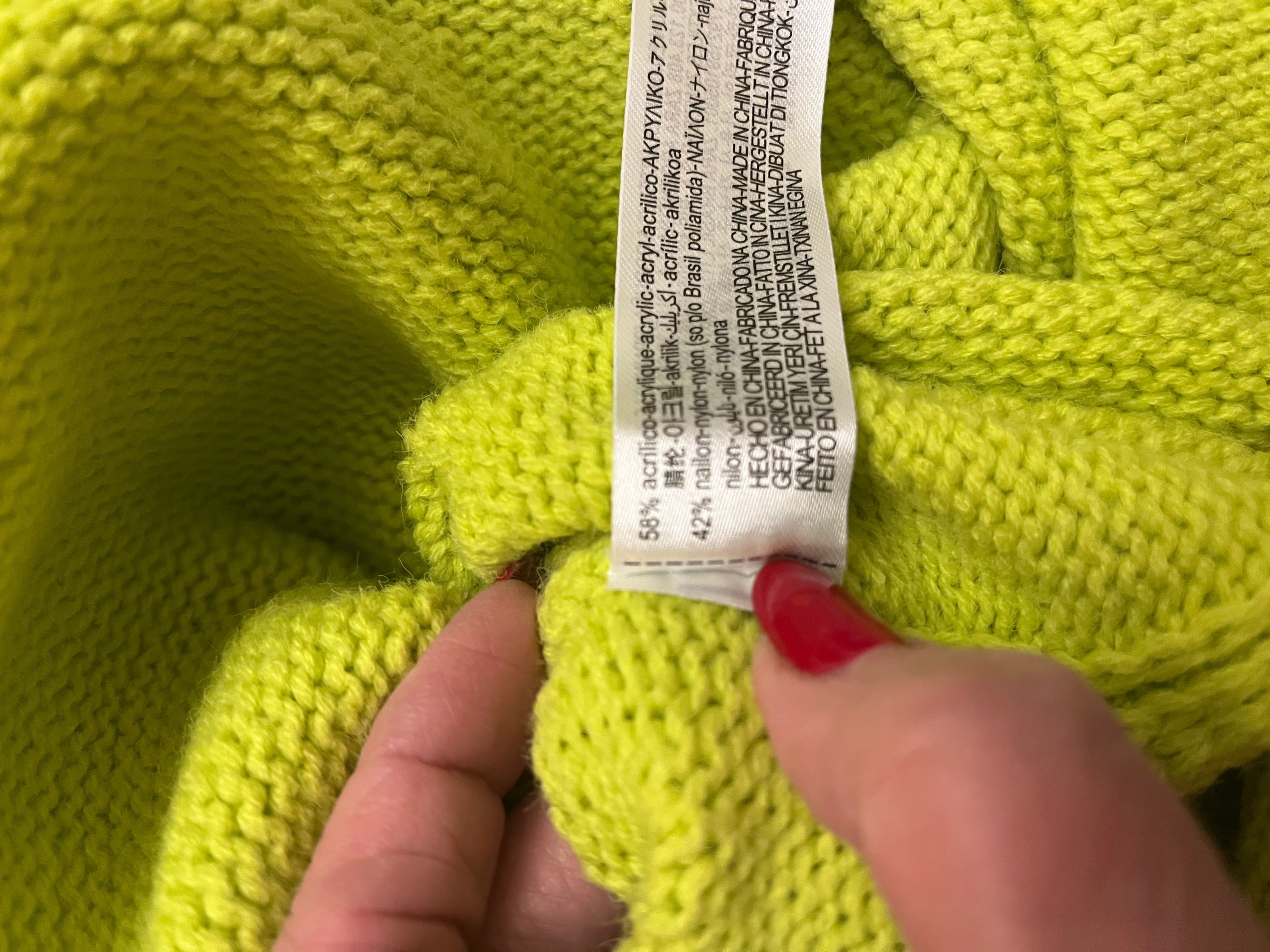 Sweter damski limonka z falbana Zara