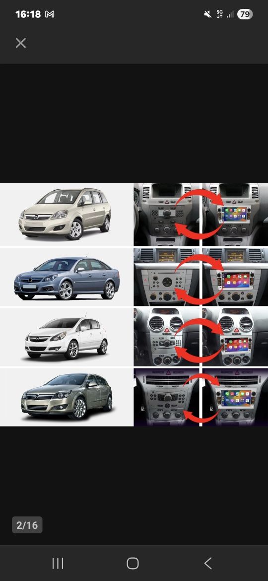 Radio android nawigacja OPEL Corsa D Zafira B Astra H Vectra C