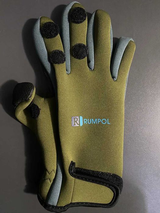 Перчатки спиннингиста неопреновые Rumpol (Польша) с откидными пальцами