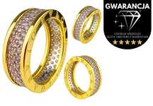 Złoty Pierścionek Bvlgari Wysadzany Cyrkoniami Jak Nowy 585, 8,32G,R22