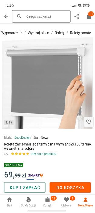 Rolety 62cm x 150 cm Zgierz