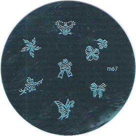 blaszka M67 płytka wzorków do paznokci stempel kwiaty kokardka