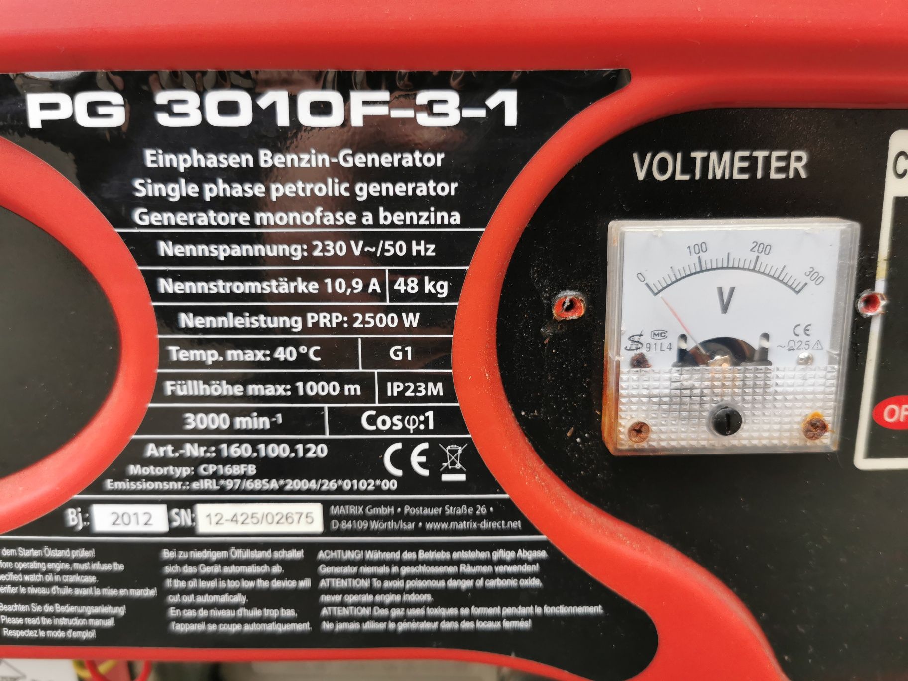 Generator prądotwórczy 1 fazowy 2500 W. Stan bardzo dobry.