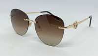 Chopard очки женские  линзы коричневый градиент в золотом металле