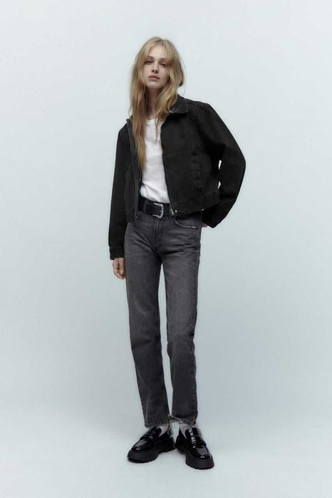 Джинсовая куртка на молнии от Zara, M, L, оригинал, Испания