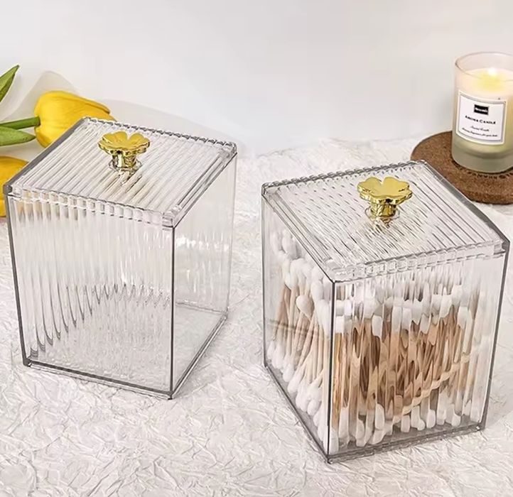 Mały przeźroczysty organizer akrylowy pojemnik z pokrywką