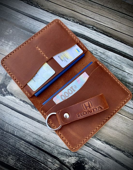 Обкладинка для паспорту,докхолдер Honda,органайзер,портмоне,брелок.