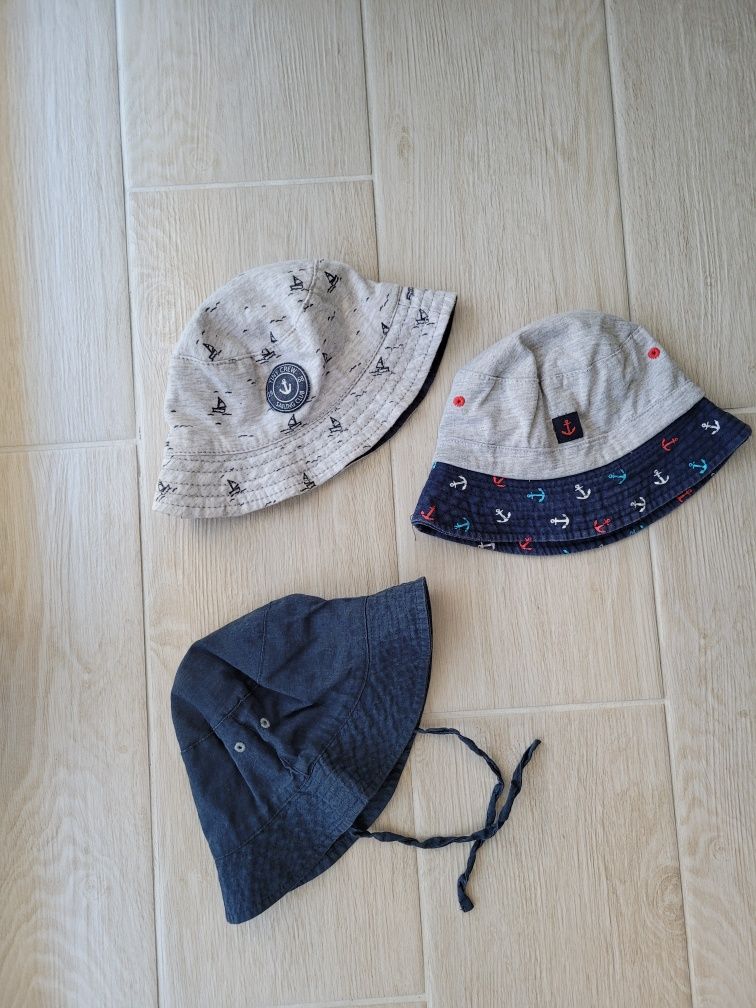 Zestaw 3szt czapek kapeluszy na lato dla chłopca 86/92cm H&M bawełna